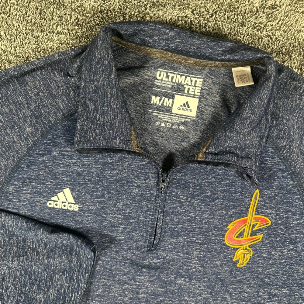 Cleveland Cavaliers Adidas Pullover Mens M Blue NBA Basketball Ultimate Tee Zip